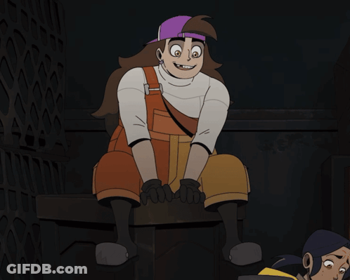 Cartoon Character In Purple Hat And Overalls GIF
