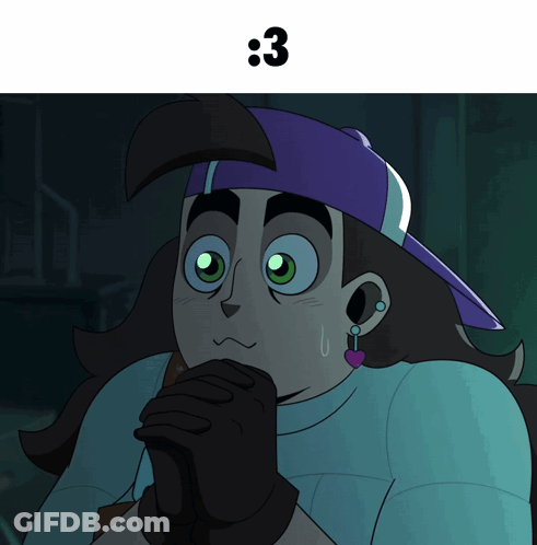 Cartoon Character In Purple Hat With Number 3 GIF