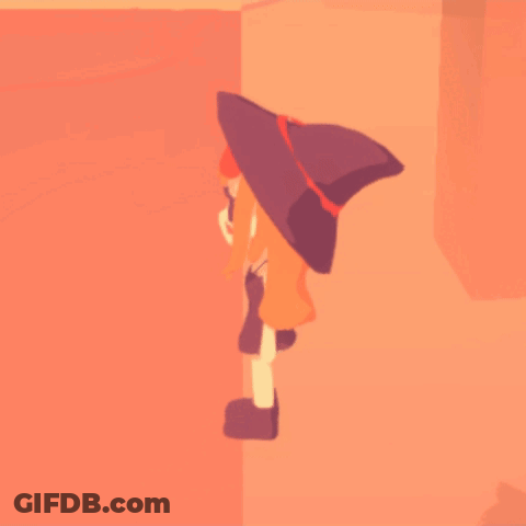 Cartoon Character In Purple Hat With Red Rim GIF