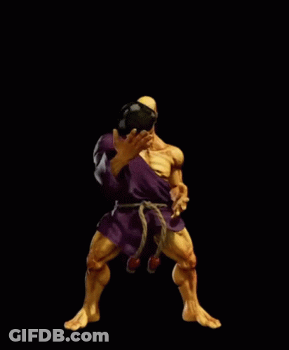 Cartoon Character In Purple Robe Holding Rock GIF