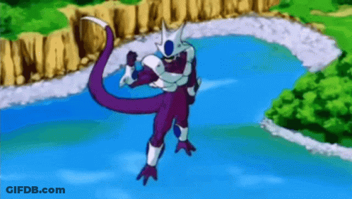 Cartoon Character In Purple Suit Standing Next To River GIF