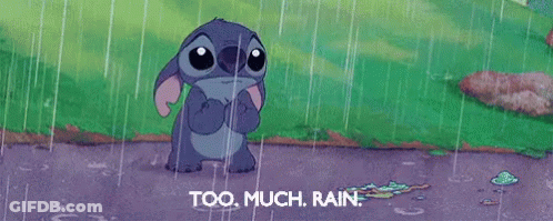 Cartoon Character In Rain Too Much Rain GIF