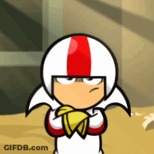 Cartoon Character In Red And White Helmet GIF