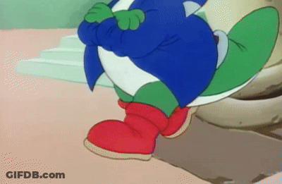 Cartoon Character In Red Boots And Blue Jacket GIF
