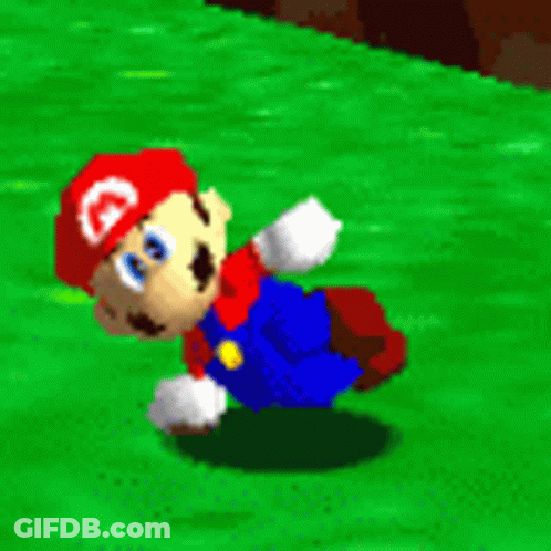 Cartoon Character In Red Hat And Overalls On Green Field GIF