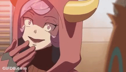 Cartoon Character In Red Hood With Horns GIF