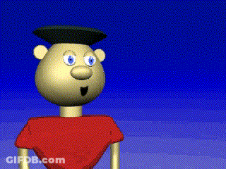 Cartoon Character In Red Shirt And Black Hat GIF