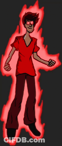 Cartoon Character In Red Shirt And Red Pants GIF