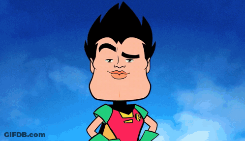 Cartoon Character In Red Shirt Saying Robin GIF