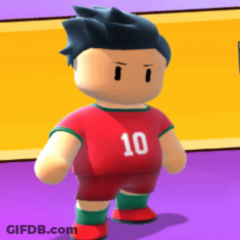 Cartoon Character In Red Shirt With Number 10 GIF