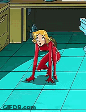Cartoon Character In Red Suit Crawling On Floor GIF