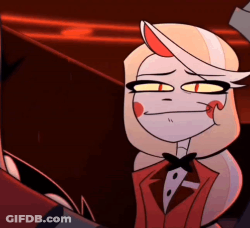 Cartoon Character In Red Suit Making Funny Face GIF