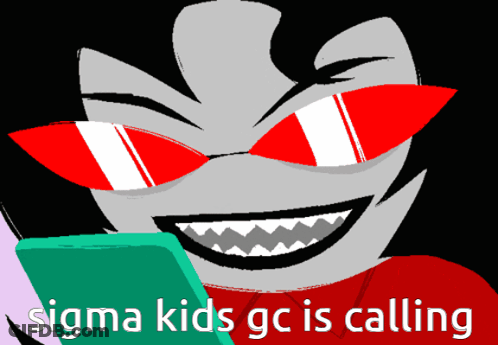 Cartoon Character In Red Sunglasses Sigma Kids Gc Is Calling GIF