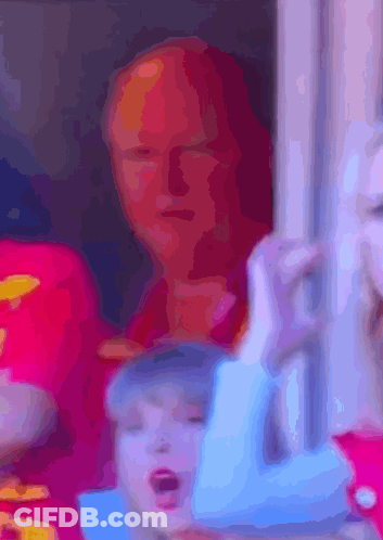 Cartoon Character In Red Sweatshirt With KS Logo GIF