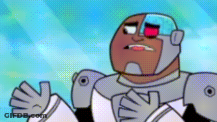 Cartoon Character In Robot Costume With Red Eye Making Funny Face GIF