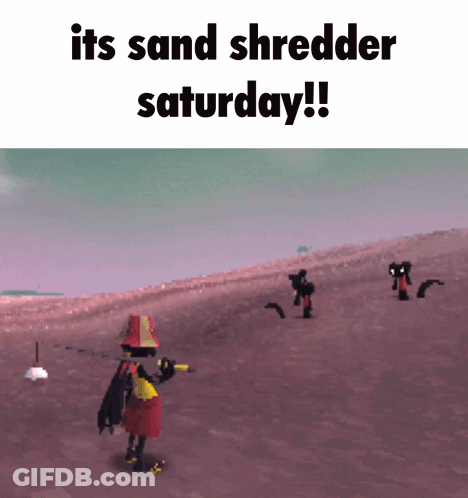 Cartoon Character In Sand Its Sand Shredder Saturday GIF