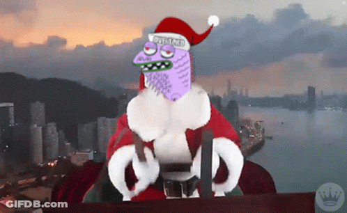 Cartoon Character In Santa Hat Saying Outlawed GIF