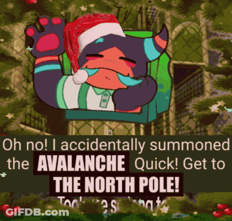Cartoon Character In Santa Hat Says Oh No GIF