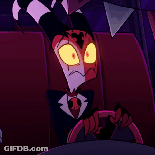 Cartoon Character In Suit And Tie Driving Vehicle GIF