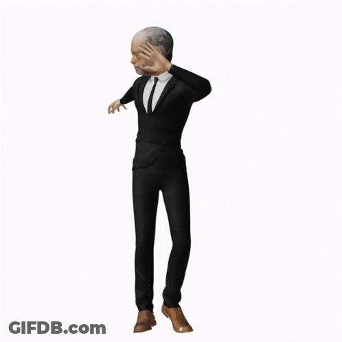 Cartoon Character In Suit And Tie Walking GIF