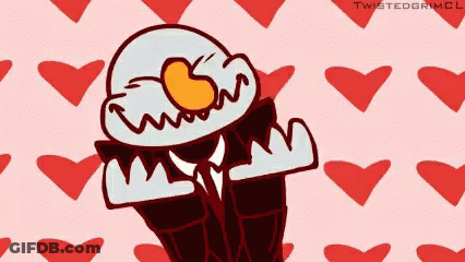 Cartoon Character In Suit And Tie With Hearts GIF