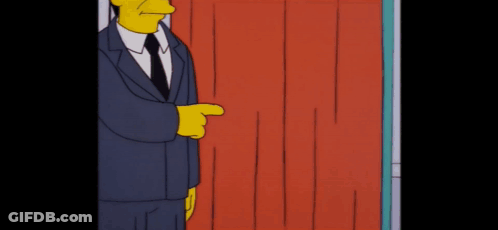 Cartoon Character In Suit By Red Door GIF