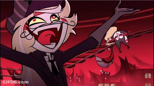 Cartoon Character In Suit Holding Black Cat GIF