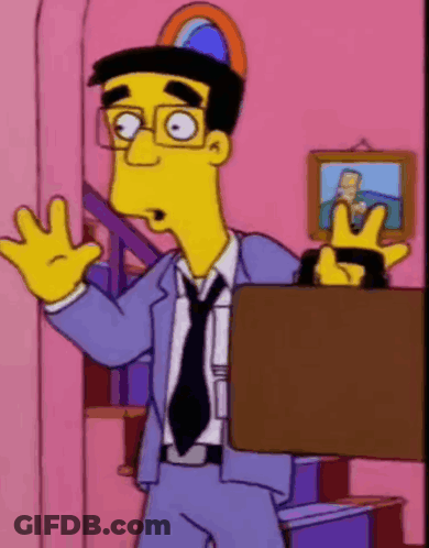 Cartoon Character In Suit Holding Briefcase GIF