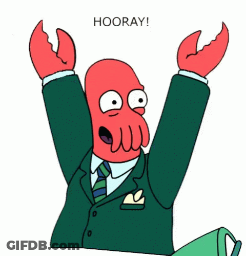Cartoon Character In Suit Hooray GIF