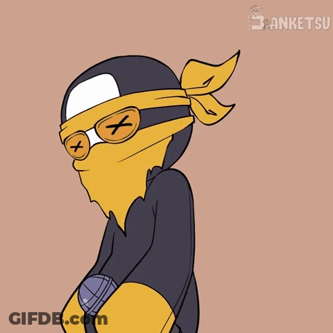 Cartoon Character In Sunglasses And Bandana Holding Microphone GIF