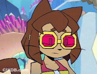 Cartoon Character In Sunglasses And Bikini GIF
