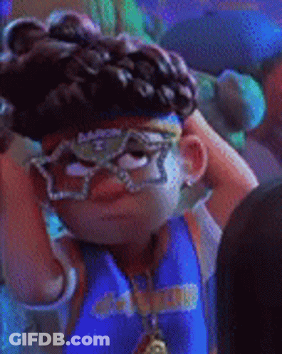 Cartoon Character In Sunglasses And Blue Shirt GIF