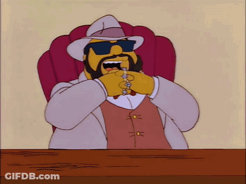 Cartoon Character In Sunglasses And Hat At Desk GIF