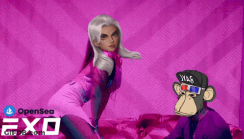 Cartoon Character In Sunglasses And Jester Hat Near Wagon GIF