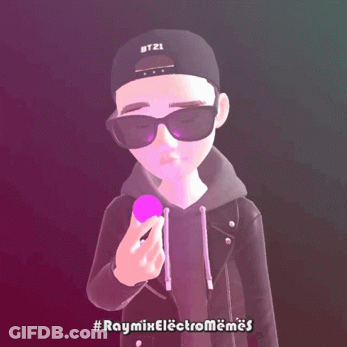 Cartoon Character In Sunglasses And Leather Jacket Says Raymixelectromemes GIF