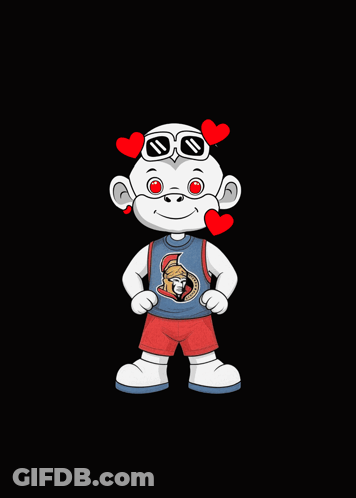 Cartoon Character In Sunglasses And Ottawa Senators Shirt GIF
