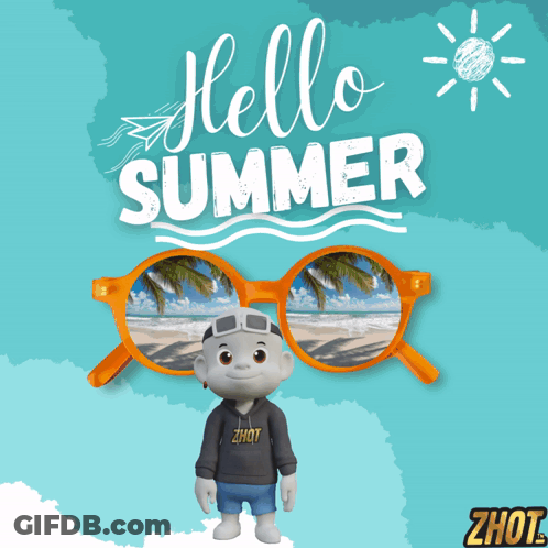 Cartoon Character In Sunglasses And Zhot Shirt GIF