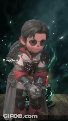 Cartoon Character In Sunglasses Holding Candle Viggle.ai GIF