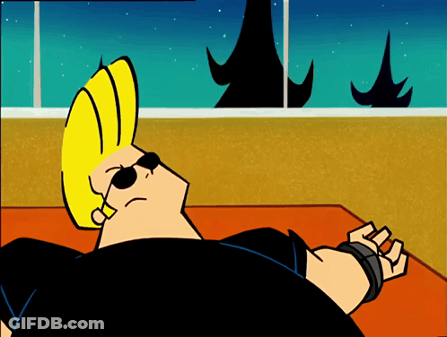 Cartoon Character In Sunglasses Laying On Ground GIF