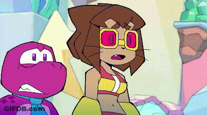 Cartoon Character In Sunglasses Next To Another GIF