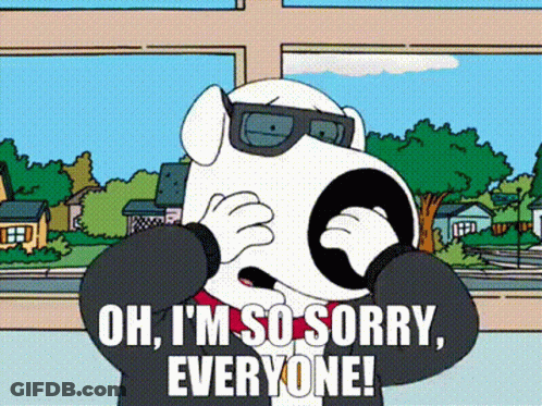 Cartoon Character In Sunglasses Saying Sorry GIF