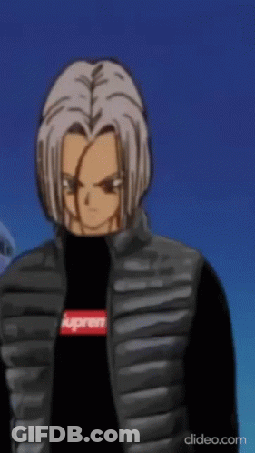Cartoon Character In Supreme Vest And Shirt GIF
