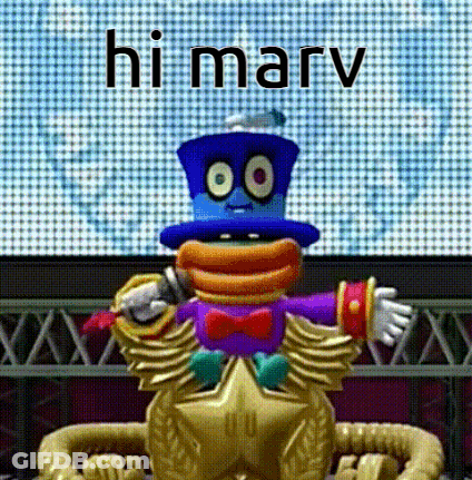 Cartoon Character In Top Hat And Bow Tie Saying Hi Mary GIF