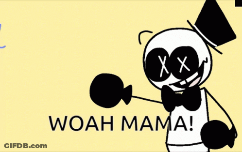 Cartoon Character In Top Hat And Boxing Gloves Saying Woah Mama GIF