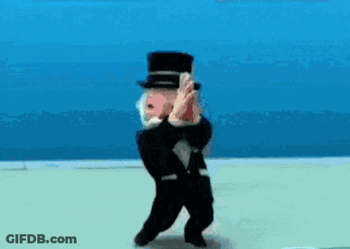 Cartoon Character In Top Hat And Suit GIF