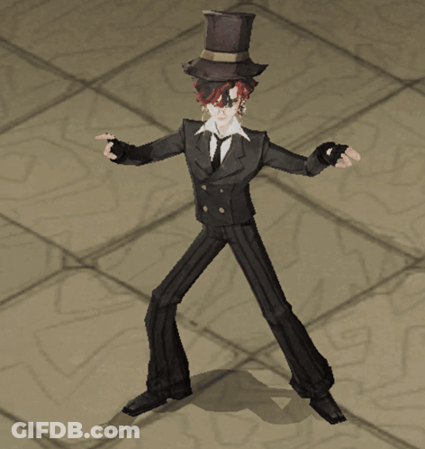Cartoon Character In Top Hat And Suit GIF