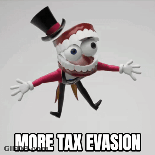 Cartoon Character In Top Hat More Tax Evasion GIF
