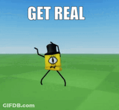 Cartoon Character In Top Hat Saying Get Real GIF