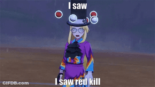Cartoon Character In Top Hat Says I Saw Red Kill GIF