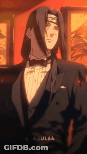 Cartoon Character In Tuxedo And Bow Tie With Azul64 GIF